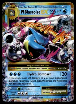 M Blastoise EX 22/108 Holo Rare EX Evolutions Pokemon LP+ - Image 1