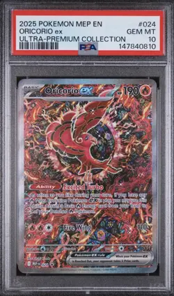 2025 POKEMON MEP EN-ME BLACK STAR PROMO #024 ORICORIO EX PSA 10 - Image 1