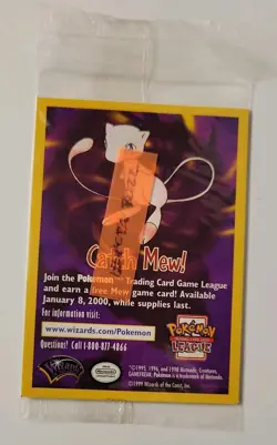 Vintage 1999 Catch Mew Pokemon Electabuzz Black Star Promo Movie WB Stamp Sealed - Image 1