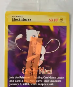 Vintage 1999 Catch Mew Pokemon Electabuzz Black Star Promo Movie WB Stamp Sealed - Image 3