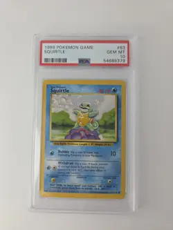 1999 Pokemon Base Set Unlimited Squirtle #63 PSA 10 GEM MINT - Image 1