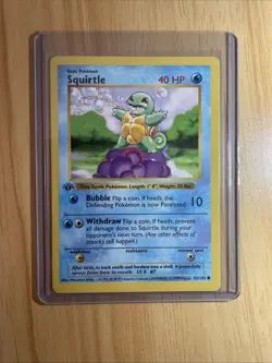 Pokemon Squirtle 1st Edition Base Set Shadowless 063/102 - Image 1