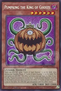 Yugioh Pumpking the King of Ghosts - 1st Secret Rare Chibi Art NM - Free Holo - Image 1