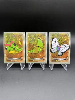 Caterpie Metapod Butterfree Cracked Ice Holo Pokemon Card Database US Seller - Image 1