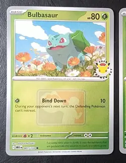 BULBASAUR 001/132 (X2), REVERSE HOLO, POKEMON DAY 2026 PROMO, POKEMON CARDS (NM) - Image 3