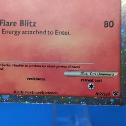 Entei HGSS20 Heart Gold Soul Silver Promo Pokemon Card Holo No Gameplay SWIRL 🍥 - Image 5