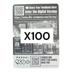 100X FB09 Dual evolution Fusion world Code cards - Image 1