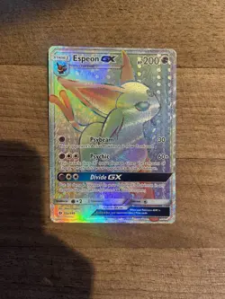 Espeon GX Rainbow Secret Rare Pokemon TCG Card 152/149 Sun & Moon - Image 1
