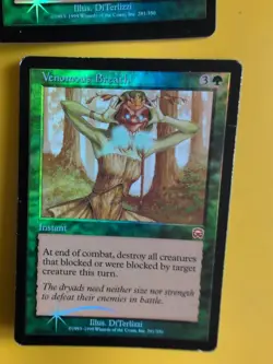 Venemous Breath x2 Instant Mercadian Masques. FOIL. MTG wear to edges - Image 1