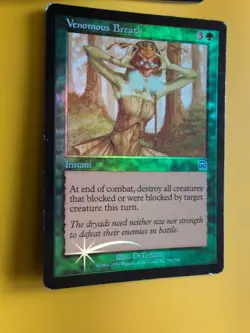 Venemous Breath x2 Instant Mercadian Masques. FOIL. MTG wear to edges - Image 5