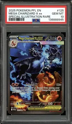 Pokemon Mega Charizard X ex Special Illustration Rare 125/094 PSA 10 Holo - Image 1