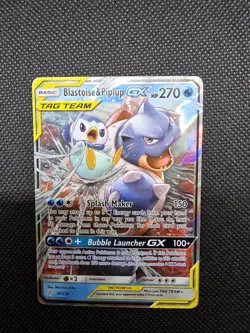 Pokemon Blastoise & Piplup GX 38/236 Sm-Cosmic Eclipse TAG TEAM **MP/HP** priced - Image 2
