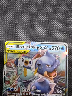 Pokemon Blastoise & Piplup GX 38/236 Sm-Cosmic Eclipse TAG TEAM **MP/HP** priced - Image 4