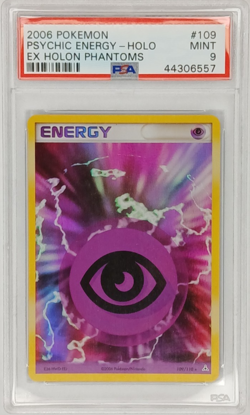 2006 POKEMON EX HOLON PHANTOMS #109 PSYCHIC ENERGY-HOLO PSA 9 - Image 1