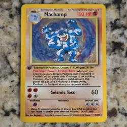 Pokemon Machamp 008/102 Deck Exclusives Holo Rare 1st Edition 100HP 1999 English - Image 1