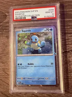 2023 POKEMON SVP EN-SV BLACK STAR PROMO 151 POSTER COLL #048 SQUIRTLE PSA 10 - Image 1