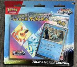 Pokemon TCG: Prismatic Evolutions 3-Pack Blister Tech Sticker Collection Glaceon - Image 1