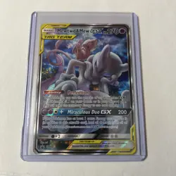 Pokemon Mewtwo & Mew GX SM191 TAG TEAM Promo Holo Full Art Unified Minds - Image 1