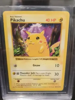 1999 Pokemon Base Set Shadowless Pikachu Red Cheeks #58/102 BGS 8 Mint - ERROR - Image 5