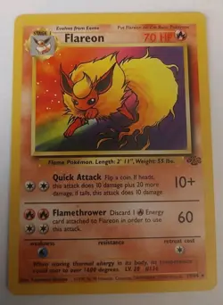Flareon 19/64 Jungle Regular Pokemon Set Non-holo WOTC 1999 LIGHTLY PLAYED LP - Image 1