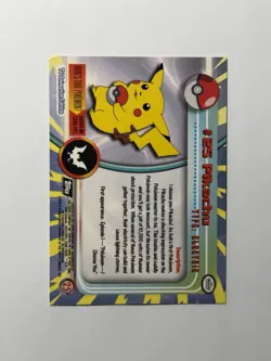 Pokemon Topps TV Animation: Pikachu #25 Non-Holo Black Logo - Image 2