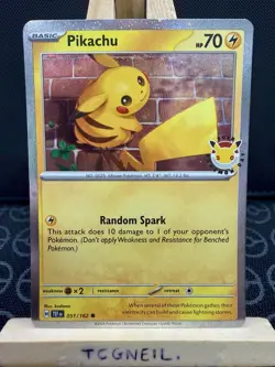 Pikachu Pokemon Day 2026 30th Anniversary Promo - Cosmos Holo - TEF 051/162 - NM - Image 1