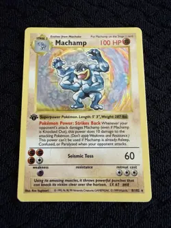 Pokemon TCG Machamp Holo Rare 1st Edition Shadowless Base Set 8/102 - Image 1