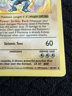Pokemon TCG Machamp Holo Rare 1st Edition Shadowless Base Set 8/102 - Image 5