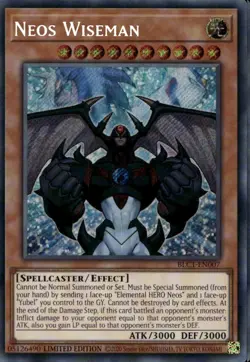 Neos Wiseman 1st Ed Secret Rare BLC1-EN007 Yu-Gi-Oh! - Image 1