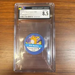 Raichu Pokemon Master Trainer 1999 #26 Monster Chip CGC 8.5 - Image 1