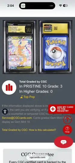 CGC PRISTINE 10 - LOW POP!! Mega Dragonite Ex Pokemon Ascended Heroes - SIR - Image 3