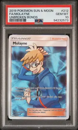 Molayne 212/214 FA 2019 Pokemon Sun and Moon Unbroken Bonds PSA Gem Mint 10 - Image 1