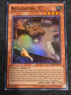 Yugioh! LP Retaliating "C" - OP04-EN007 - Super Rare - Unlimited Edition Lightly - Image 1