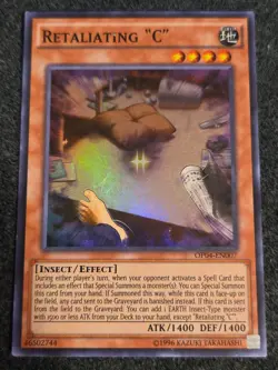 Yugioh! LP Retaliating "C" - OP04-EN007 - Super Rare - Unlimited Edition Lightly - Image 2