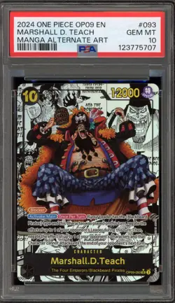 One Piece CCG Marshall.D.Teach Manga Alternate Art OP09-093 PSA 10 Gem Mint - Image 1