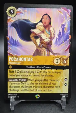 Disney Lorcana Winterspell Pocahontas - Peacekeeper Cold Foil 22/204 Legendary - Image 1