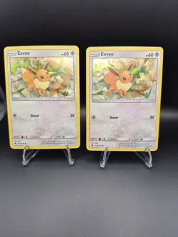 2x Pokemon Card Lot Eevee Cracked Ice Holo Lost Thunder - Image 1