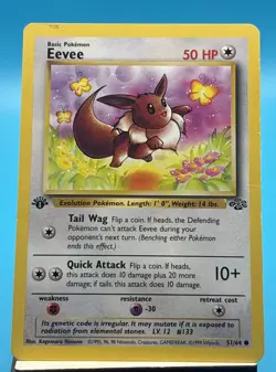 Pokemon Card - Eevee Jungle 51/64 Common 1st Edition HP - Image 1