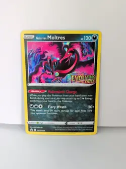 Galarian Moltres SWSH125 Prerelease Holo Promo Pokemon Card Evolving Skies - Image 1