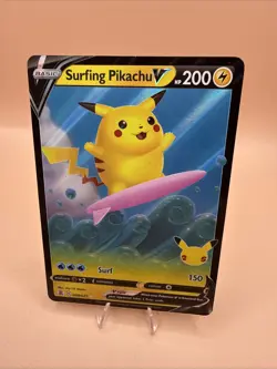 Pokemon Surfing Pikachu V 008/025 Celebrations Ultra Rare Card - Image 1