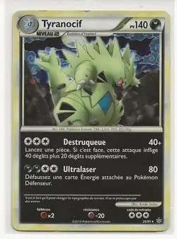 Tyranocif 26/95 French Pokemon card from HS Unleashing Rare - Image 1