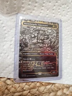 Magic: The Gathering Michelangelo, Improviser Foil Borderless Gold Signature - Image 1