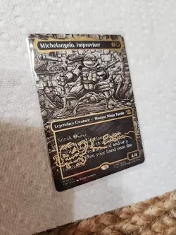 Magic: The Gathering Michelangelo, Improviser Foil Borderless Gold Signature - Image 2