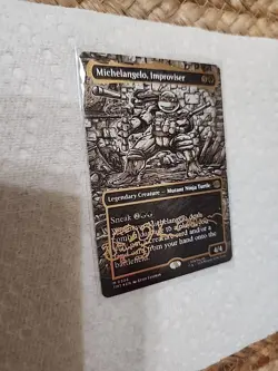 Magic: The Gathering Michelangelo, Improviser Foil Borderless Gold Signature - Image 3