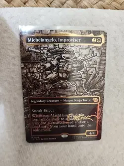 Magic: The Gathering Michelangelo, Improviser Foil Borderless Gold Signature - Image 4