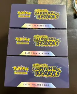 Pokemon TCG Surging Sparks Elite Trainer Box LOT OF 3 Sealed - Image 2