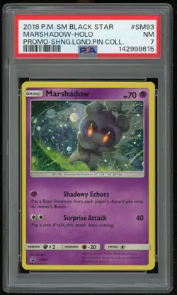 Pokemon TCG Marshadow Holo Black Star Promo SM93 Pin Collection PSA 7 NM - Image 1