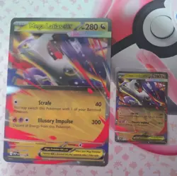 Pokemon TCG Mega Latias Ex MEP 011 Black Star Promo & Jumbo Lenticular - Image 1