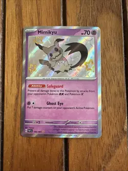 MINT ~ Mimikyu Baby Shiny Holo Rare Paldean Fates 160/091 Pokemon TCG Card - Image 1