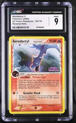 CGC 9 Aerodactyl 2006 EX Holon Phantoms 35/110 Reverse Holo Stamped Pokemon Card - Image 1